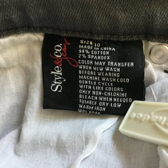 Style & Co Easy Fit Pants High Waist Relaxed Fit Denim Gray Women's Size 10 - Picture 5 of 9